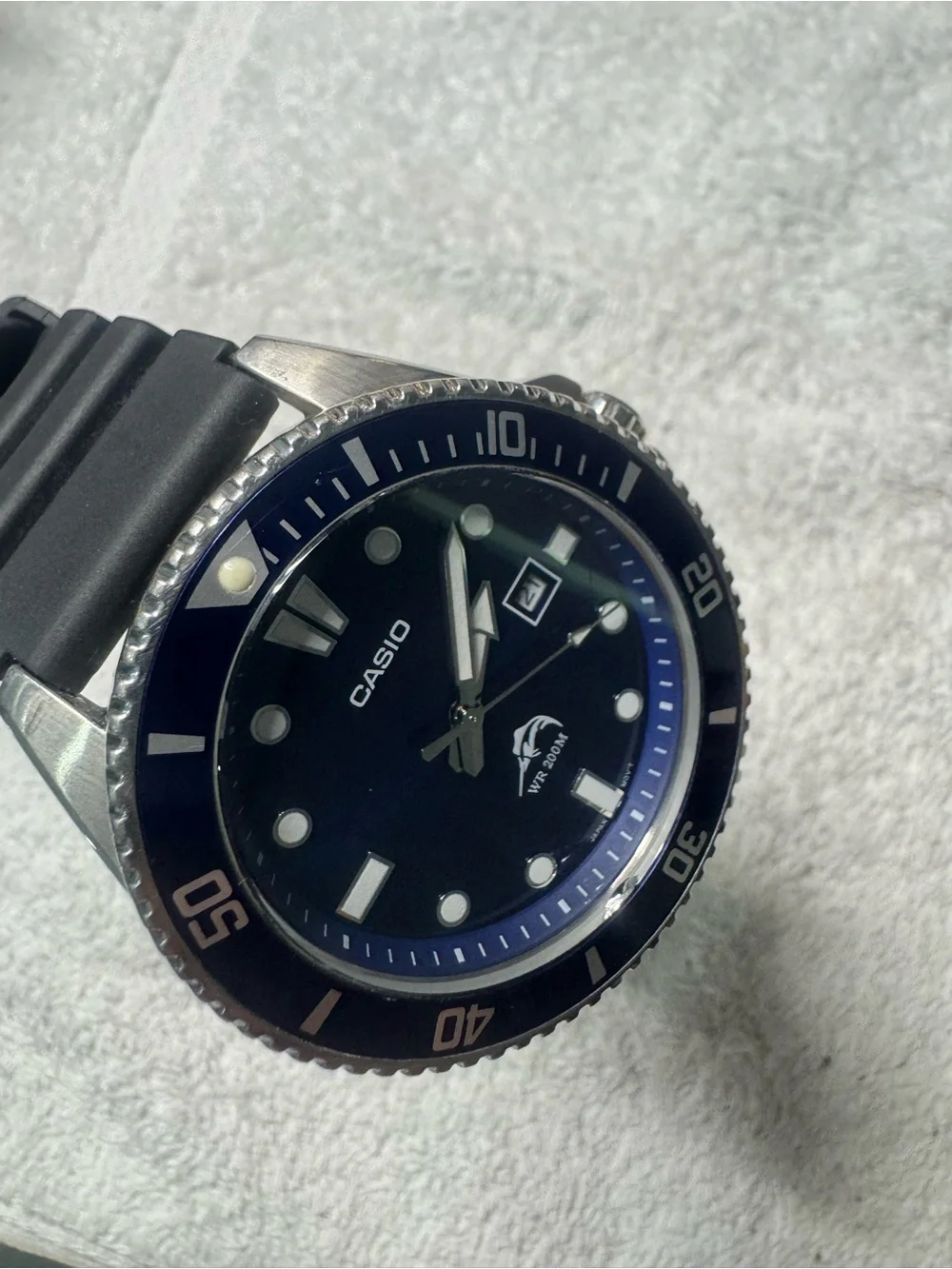 Casio Blue and Black Sport Diver Watch